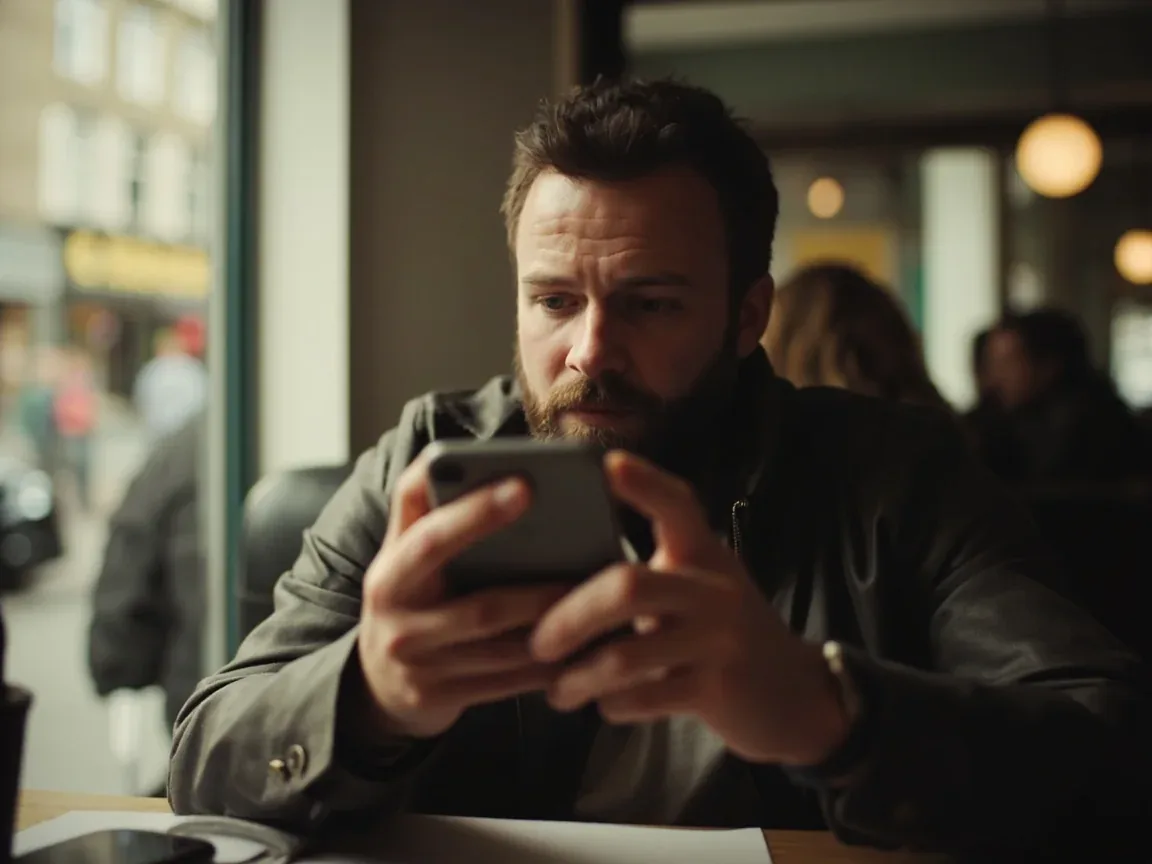 An adult preparing for an OTP sign-in on a generic smartphone with a notebook beside it.