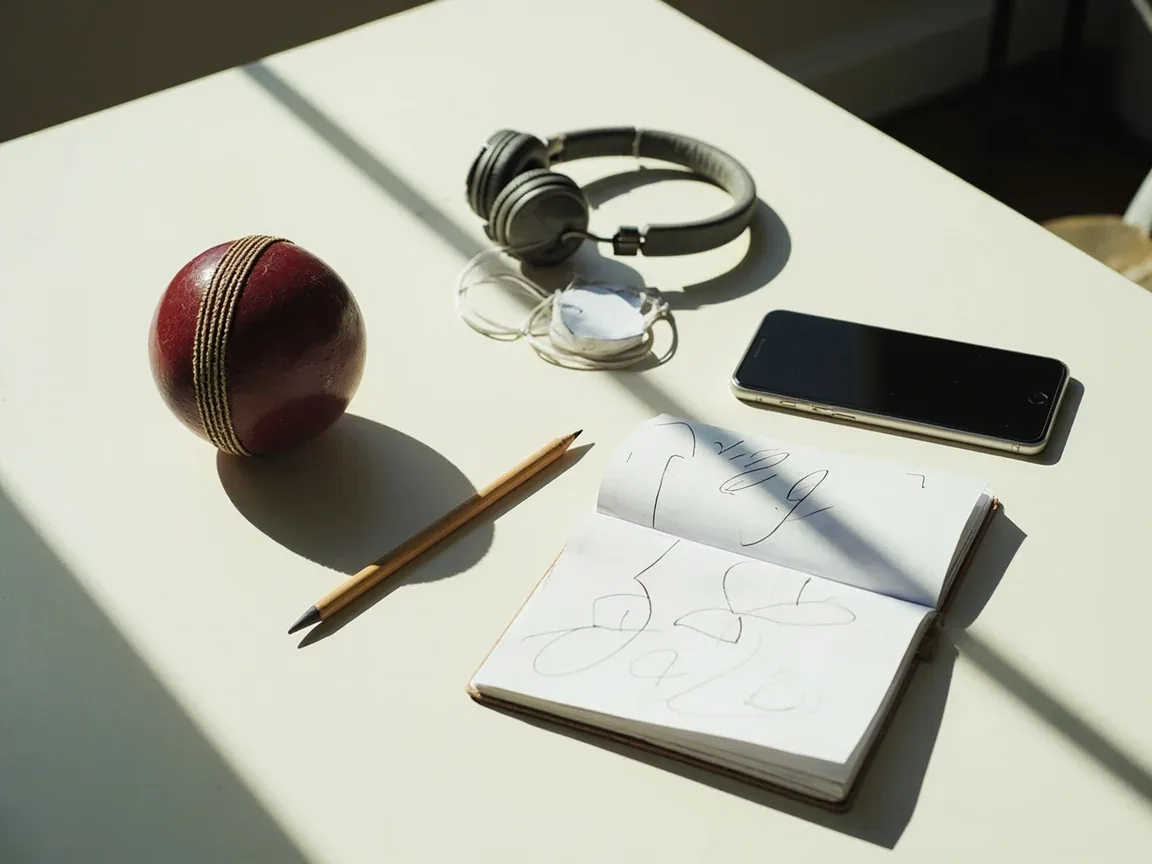 An adult preparing a research workflow with index cards and a generic smartphone on a sunlit desk.