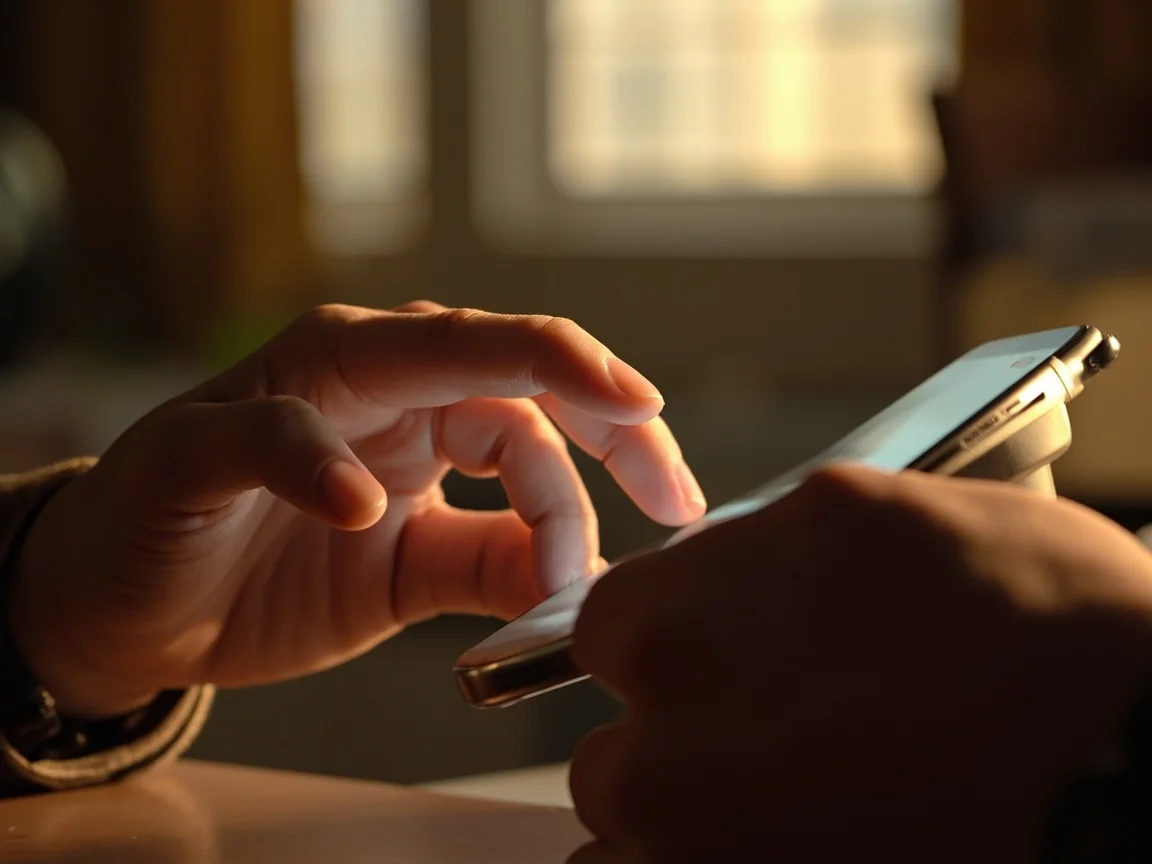 An adult pointing beside a generic phone showing the referral-code entry field.